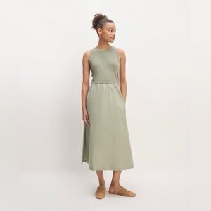 Everlane The Supima Midi Dress Sage Green Size M - New